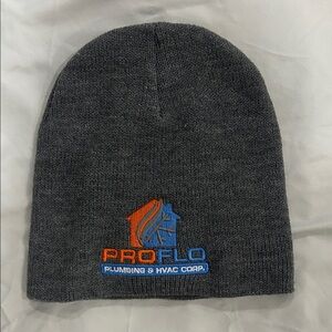 PROFLO Gray Knit Beanie with Logo